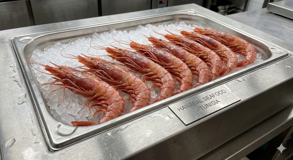 Premium Wild-Caught Tunisian Rose Shrimp – Jumbo Calibre (-15)